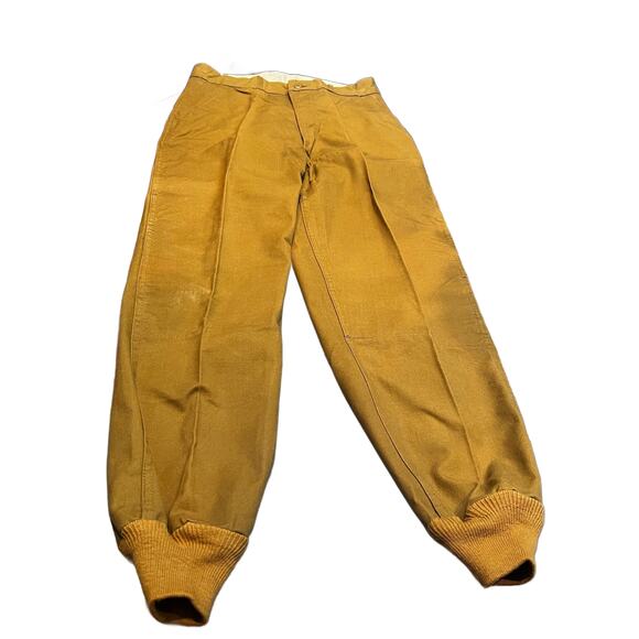 NWT Deadstock BullsEye Bill Men's Olive Waxed Waterproof  Hunting Pants Size 32 - Picture 3 of 4